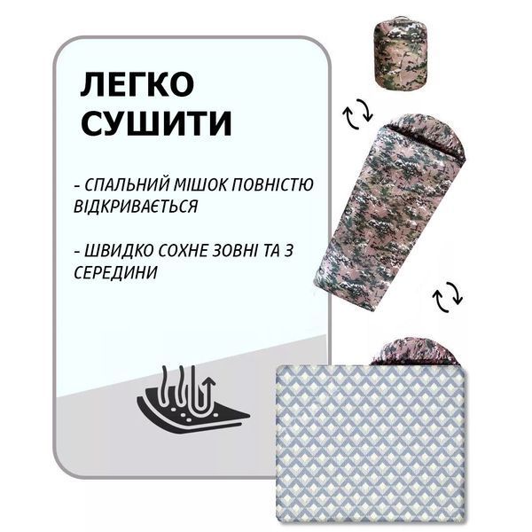 Универсальный спальный мешок Арктика до -25, тактический зимний спальник, военный мультикам ws71759 фото