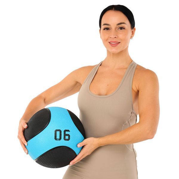 Мяч медицинский медбол Medicine Ball LiveUp LP8112-6 6кг черный-синий LP8112-6 фото