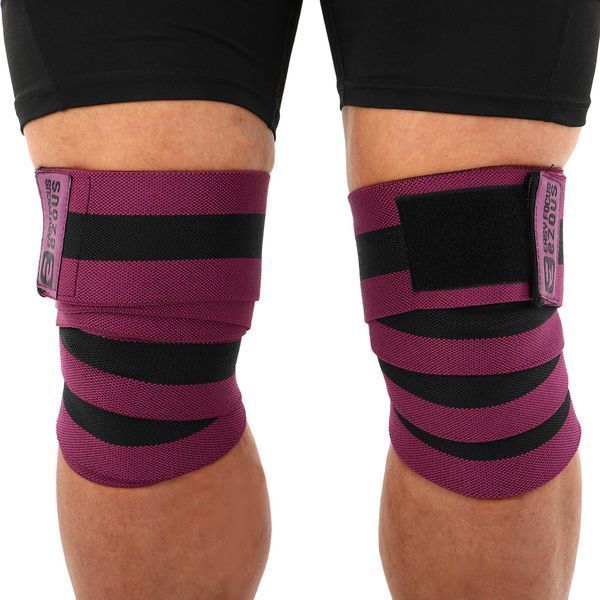 Коленные бинты для приседаний BUNDLED KNEECAP EZOUS A-10 2шт черный-фиолетовый A-10 фото