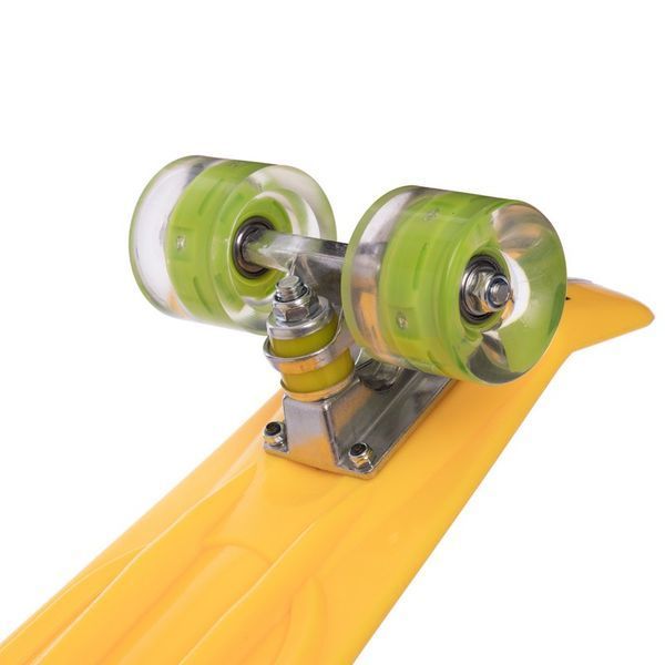Пенни борд Penny Board круизер пластиковый со светящимися колесами 22' SP-Sport SK-5672-1 желтый-салатовый SK-5672-1 фото