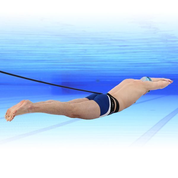Поясной тренажер парный для плавания MadWave BELT TRAINER TWO SIDE M077106 длина-2,4м черный M077106 фото