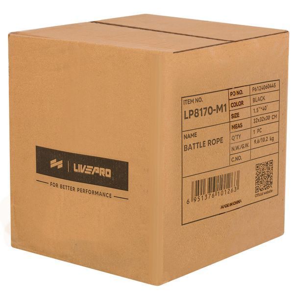 Канат для кроссфитаLiveUp LP8170-12 12м черный LP8170-12 фото