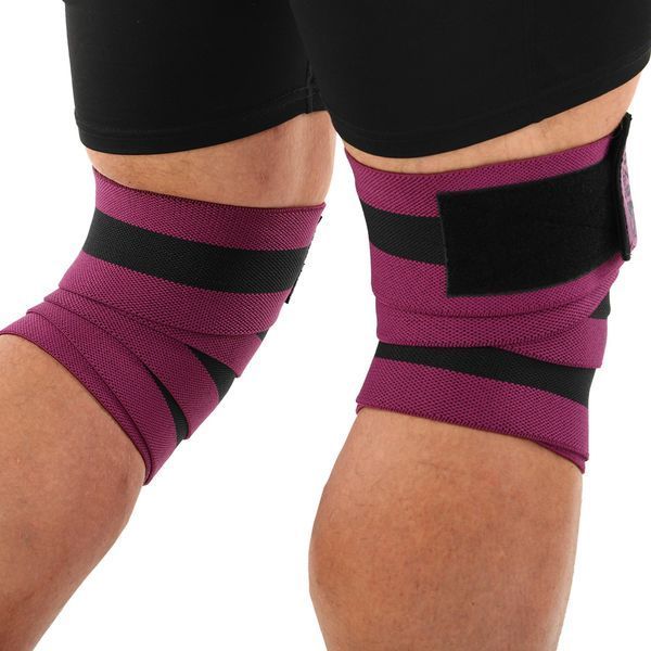 Коленные бинты для приседаний BUNDLED KNEECAP EZOUS A-10 2шт черный-фиолетовый A-10 фото