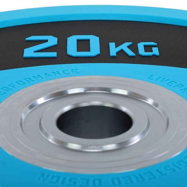 Бамперні диски поліуретанові Bumper Plates LiveUp LP8027-20 o50.5мм 20кг синій-чорний LP8027-20 фото