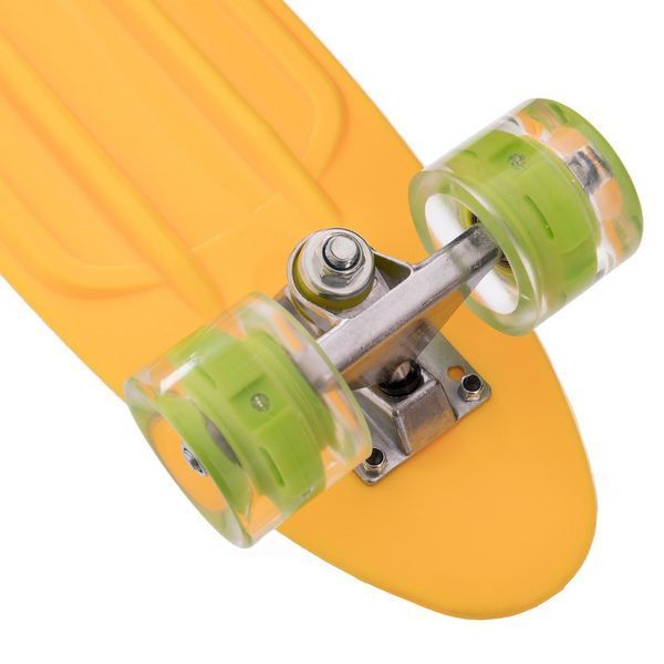 Пенни борд Penny Board круизер пластиковый со светящимися колесами 22' SP-Sport SK-5672-1 желтый-салатовый SK-5672-1 фото