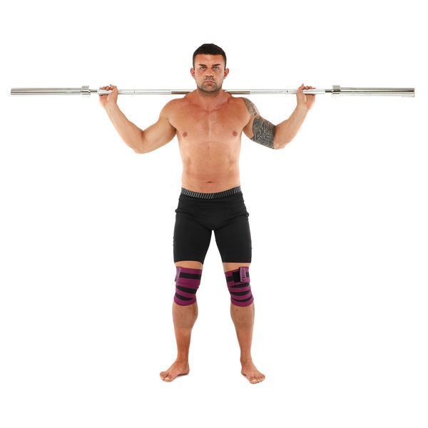 Коленные бинты для приседаний BUNDLED KNEECAP EZOUS A-10 2шт черный-фиолетовый A-10 фото