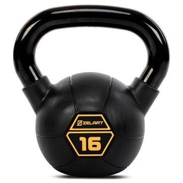 Гиря тренировочная цельная стальная с PVC покрытием Mdbuddy TA-5428-16 вес 16кг черный TA-5428-16 фото