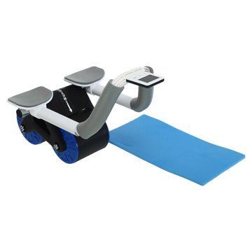Тренажер роликовый для пресса с возвратным механизмом и упором на локти SP-Sport AB ROLLER FI-9375 черный-синий FI-9375 фото