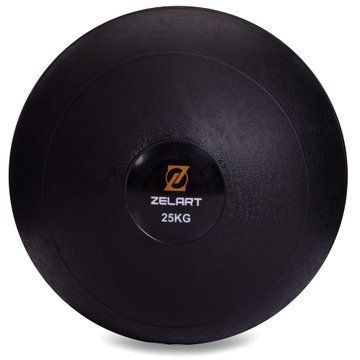 Слэмбол мяч набивной для кроссфита и фитнеса Slam Ball Zelart FI-2672-25 25кг черный FI-2672-25 фото
