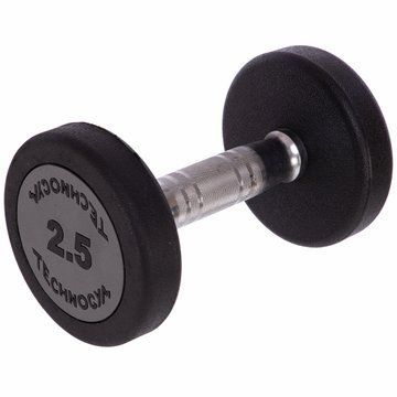 Гантель цільна професійна з поліуретановим покриттям TECHNOGYM LN-1254-2_5 1шт 2,5кг чорний-сірий LN-1254-2_5 фото