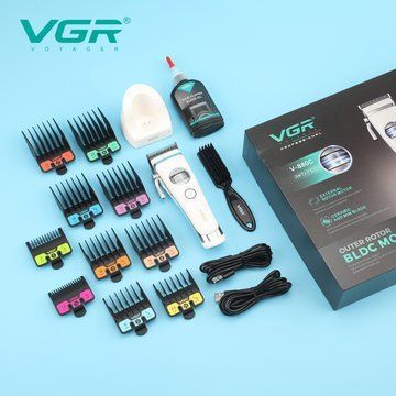 Акумуляторна машинка для стрижки VGR V-880C. Колір: білий ws73718-1 фото