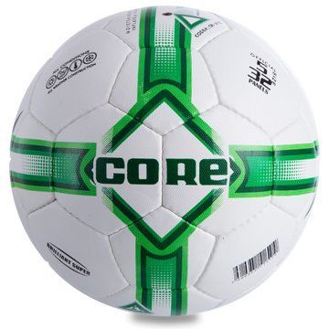 М'яч футбольний CORE BRILIANT SUPER CR-010 №5 PU білий-зелений CR-010 фото