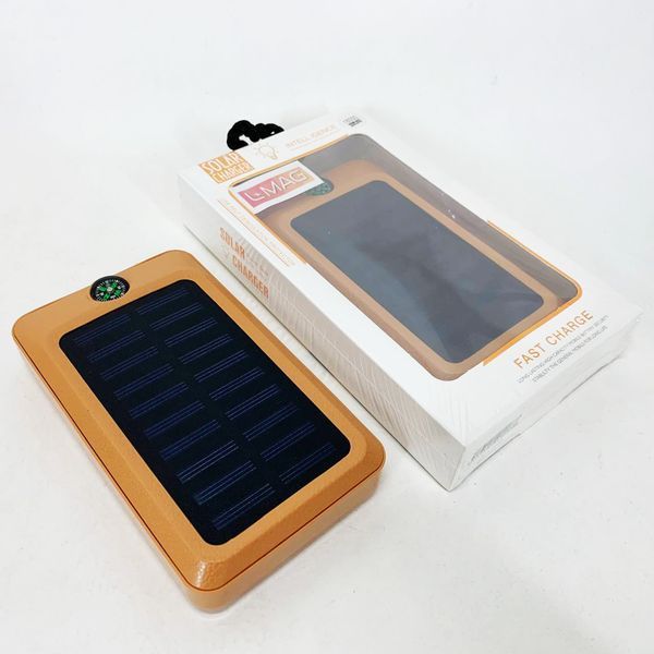 УМБ Power Bank Solar 18000 mAh мобильное зарядное с солнечной панелью и лампой, Power Bank Charger Orange ws83645-2 фото
