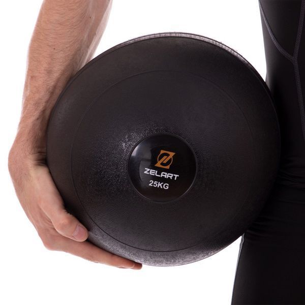 Слэмбол мяч набивной для кроссфита и фитнеса Slam Ball Zelart FI-2672-25 25кг чорний FI-2672-25 фото