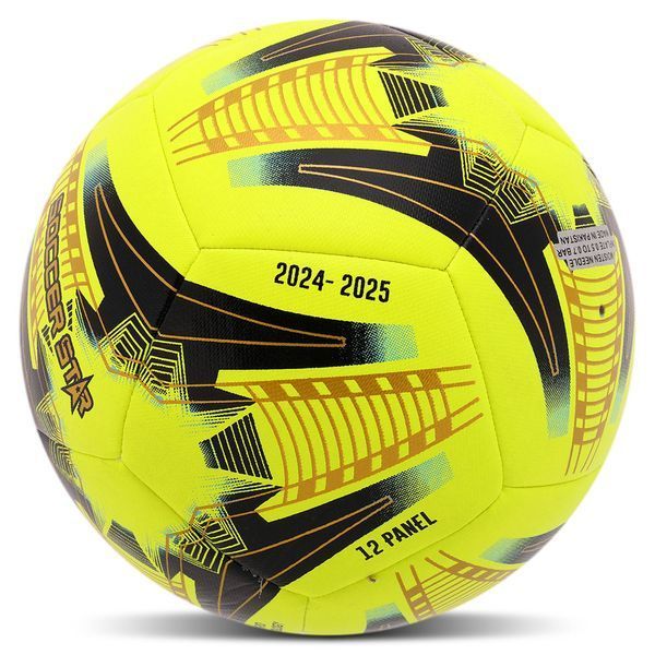 М'яч футбольний гібридна зшивка HYBRID SOCCER STAR FB-4467 №5 PU жовтий-чорний FB-4467 фото