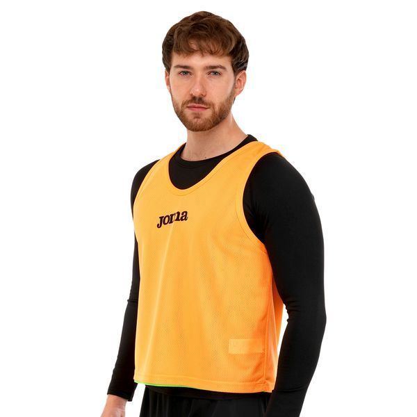 Манишка спортивная игровая двусторонняя цельная Joma 101689-050 cалатовый-оранжевый M 101689-050 фото