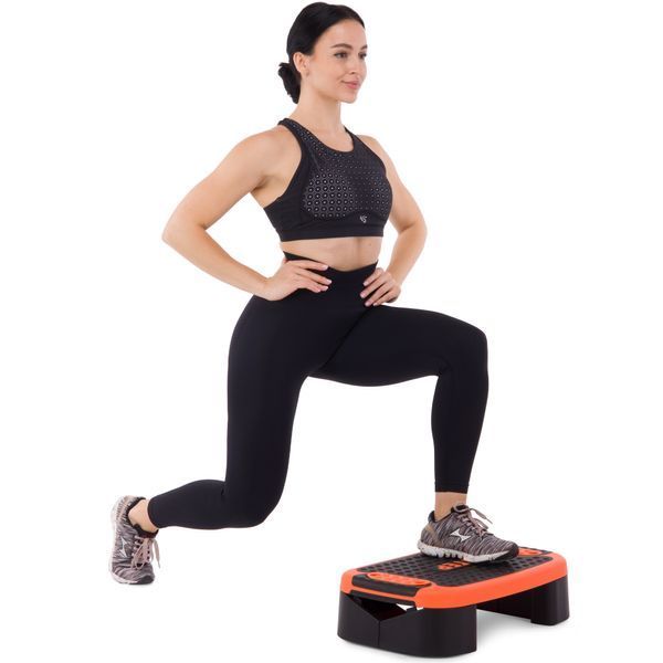 Степ-платформа балансировочная 4 в 1 MULTIFUNCTIONAL STEP Zelart FI-3996 53x36x14см черный-оранжевый FI-3996 фото