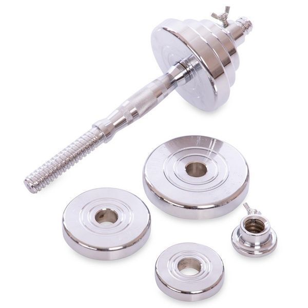 Гантели разборные стальные хромированные 20кг SP-Sport TA-8055-20 2шт по 10кг хром TA-8055-20 фото