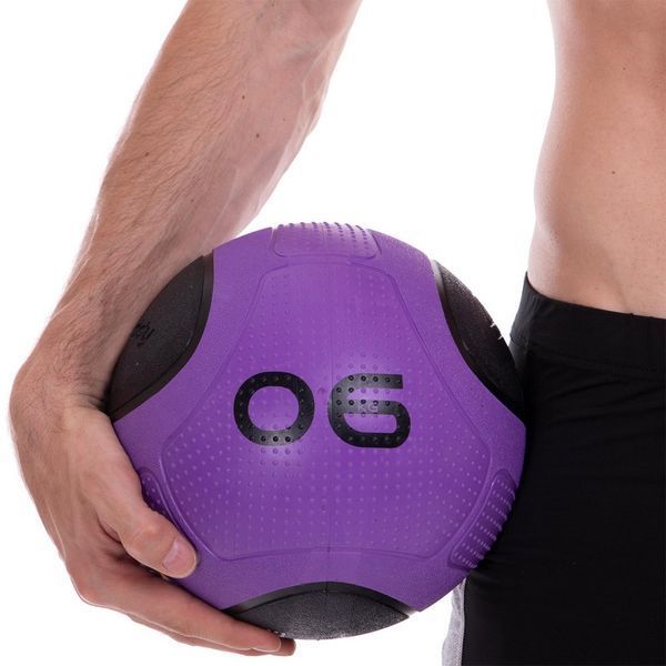 Медбол мяч медицинский Medicine Ball Zelart FI-2620-6 6кг фиолетовый-черный FI-2620-6 фото