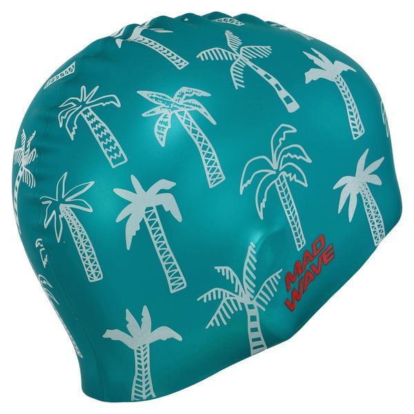 Шапочка для плавания силиконовая для взрослых MadWave PALM TREE M055330 зеленый M055330 фото