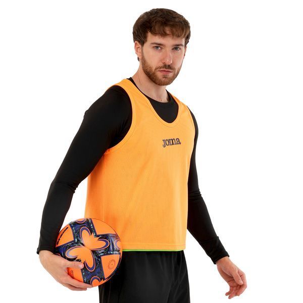 Манишка спортивная игровая двусторонняя цельная Joma 101689-050 cалатовый-оранжевый M 101689-050 фото