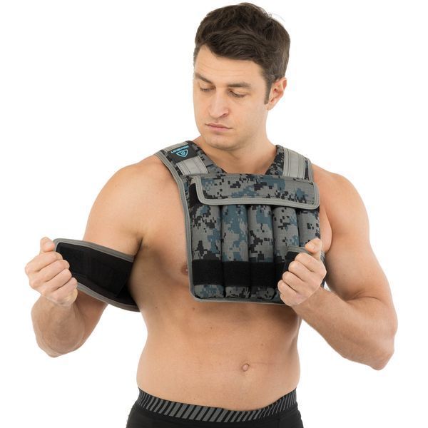 Жилет утяжелитель с регулируемым весом LiveUp WEIGTH VEST LP8195-10 вес-1-10кг черный-серый LP8195-10 фото