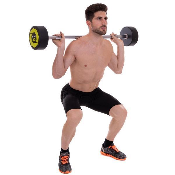 Штанга нерозбірна з фіксованою вагою пряма поліуретанова Zelart Urethane Barbell TA-2689-40 довжина-112см 40кг чорний-салатовий TA-2689-40 фото