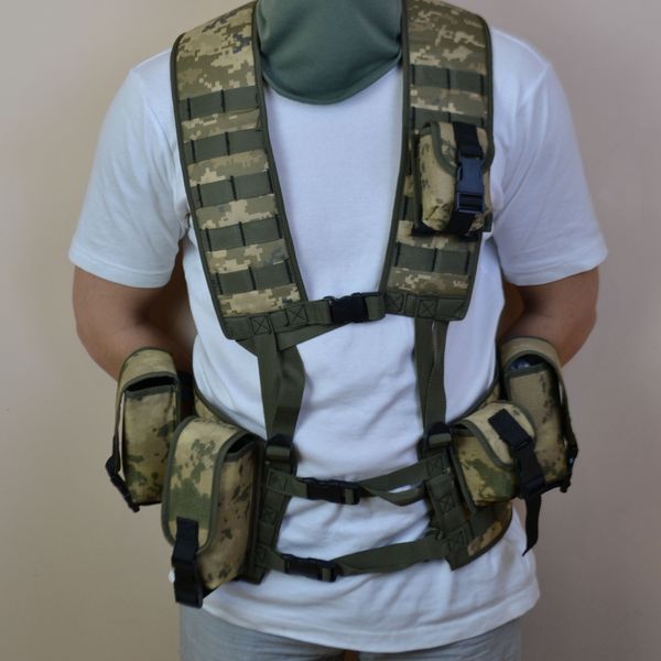 Подсумок на 2 магазина двойной из кордуры пиксель MOLLE тактический ws63825 фото