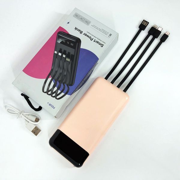 Павербанк Power Bank UKC 50000mAh Мобільна зарядка зовнішній акумулятор портативний павер. Колір: рожевий ws81727-3 фото