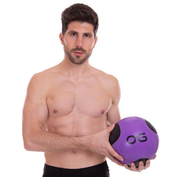 Медбол мяч медицинский Medicine Ball Zelart FI-2620-6 6кг фиолетовый-черный FI-2620-6 фото