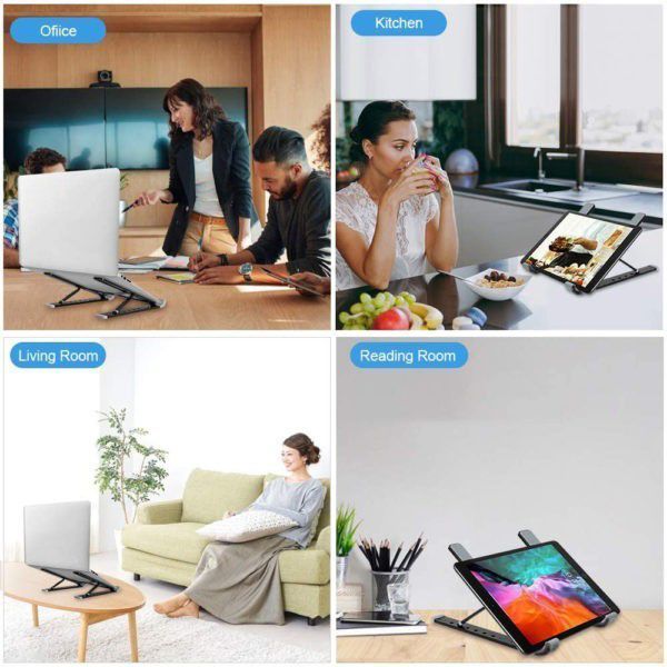 Підставка для ноутбука JC-25 8х22см, Підставка для ноутбука, що регулюється. Колір: чорний ws85551 фото