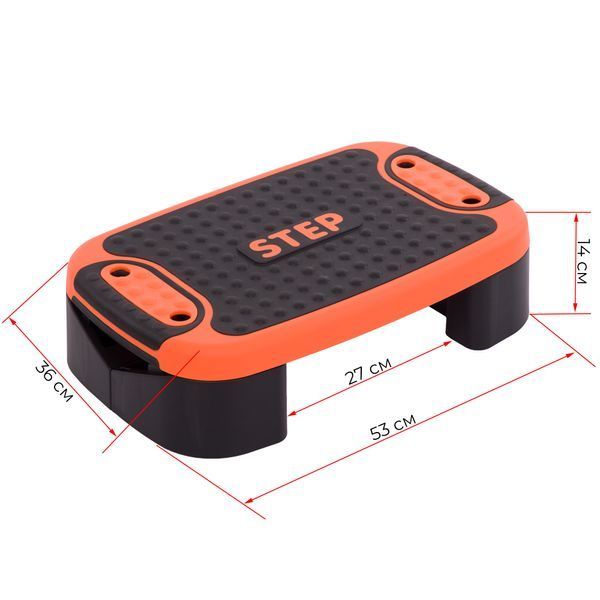 Степ-платформа балансировочная 4 в 1 MULTIFUNCTIONAL STEP Zelart FI-3996 53x36x14см черный-оранжевый FI-3996 фото