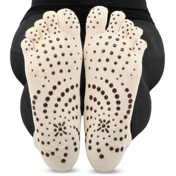 Носки для йоги и пилатеса с закрытыми пальцами нескользящие BLOOM YOGA SOCKS LB7081 размер 36-41 цвета в ассортименте LB7081 фото