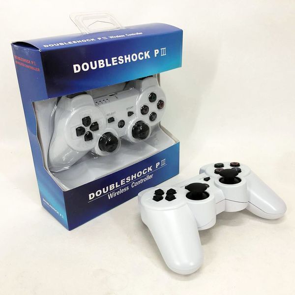 Игровой беспроводной геймпад Doubleshock PS3/PC аккумуляторный джойстик с функцией вибрации. Цвет: белый ws52595-1 фото
