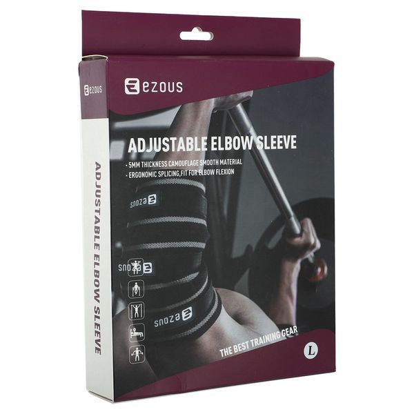 Налокотники для жима 2штуки 2штуки ADJUSTABLE ELBOW SLEEVE EZOUS C-08 2шт серый-черный S C-08 фото