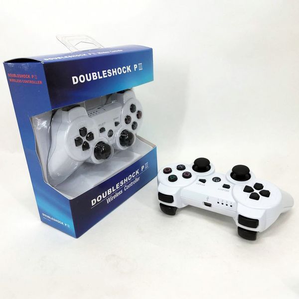 Игровой беспроводной геймпад Doubleshock PS3/PC аккумуляторный джойстик с функцией вибрации. Цвет: белый ws52595-1 фото