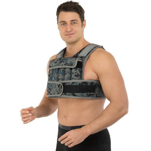 Жилет утяжелитель с регулируемым весом LiveUp WEIGTH VEST LP8195-10 вес-1-10кг черный-серый LP8195-10 фото