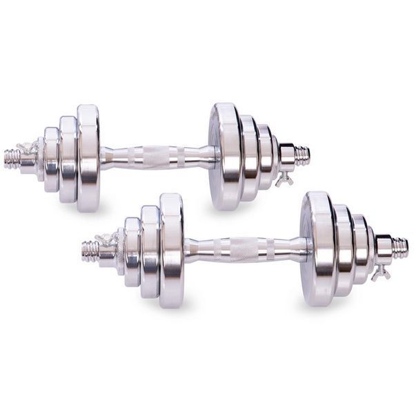 Гантели разборные стальные хромированные 20кг SP-Sport TA-8055-20 2шт по 10кг хром TA-8055-20 фото