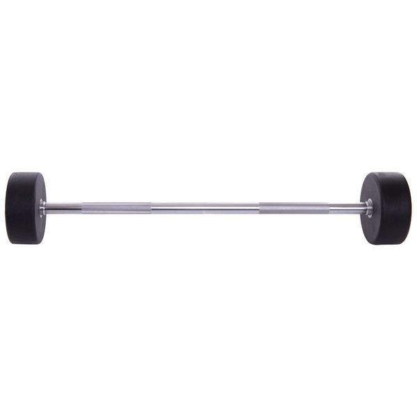 Штанга нерозбірна з фіксованою вагою пряма поліуретанова Zelart Urethane Barbell TA-2689-40 довжина-112см 40кг чорний-салатовий TA-2689-40 фото