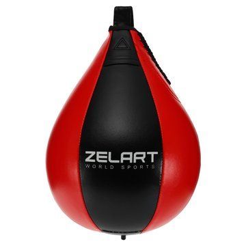 Груша боксерская подвесная каплевидная пневматическая Zelart BO-6315 29x18см черный-красный BO-6315 фото