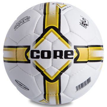 М'яч футбольний CORE BRILIANT SUPER CR-009 №5 PU білий-жовтий CR-009 фото