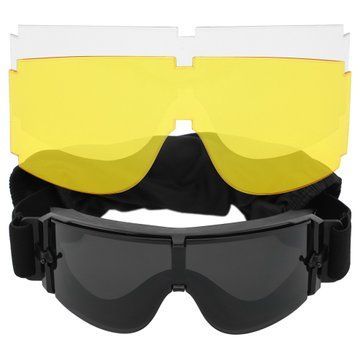 Очки защитные маска со сменными линзами и чехлом SPOSUNE JY-002 черный JY-002 фото
