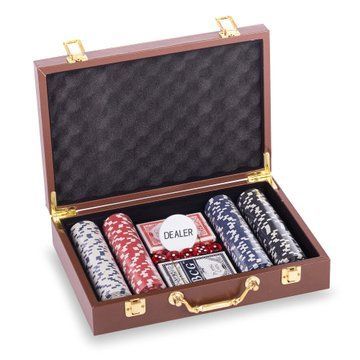 Набор для покера в кейсе из экокожи Poker game set SP-Sport PK200L 200 фишек PK200L фото