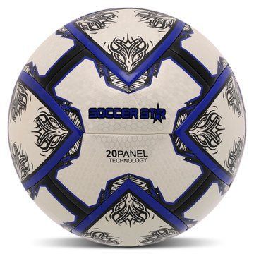 М'яч футбольний HYBRID SOCCER STAR TO-TOWN FB-4464 №5 PU білий-синій FB-4464 фото