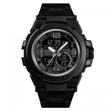 Часы наручные мужские SKMEI 1452BK BLACK, водонепроницаемые мужские часы. Цвет: черный ws63653 фото