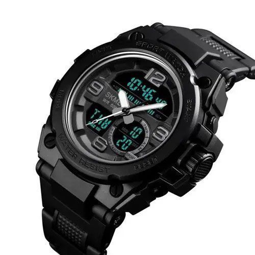 Часы наручные мужские SKMEI 1452BK BLACK, водонепроницаемые мужские часы. Цвет: черный ws63653 фото
