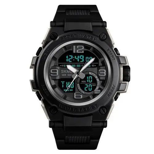 Часы наручные мужские SKMEI 1452BK BLACK, водонепроницаемые мужские часы. Цвет: черный ws63653 фото