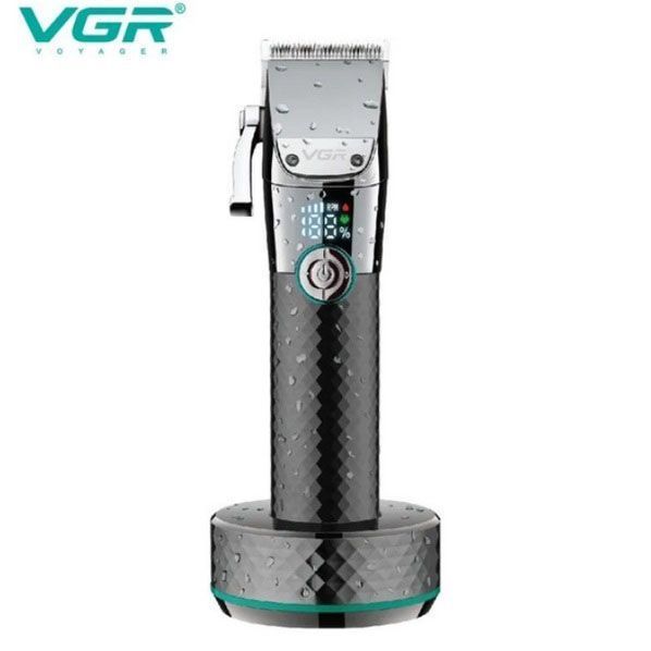 Професійна бездротова машинка для стрижки VGR V-682 тример для волосся, бороди та вусів на підставці ws59561 фото