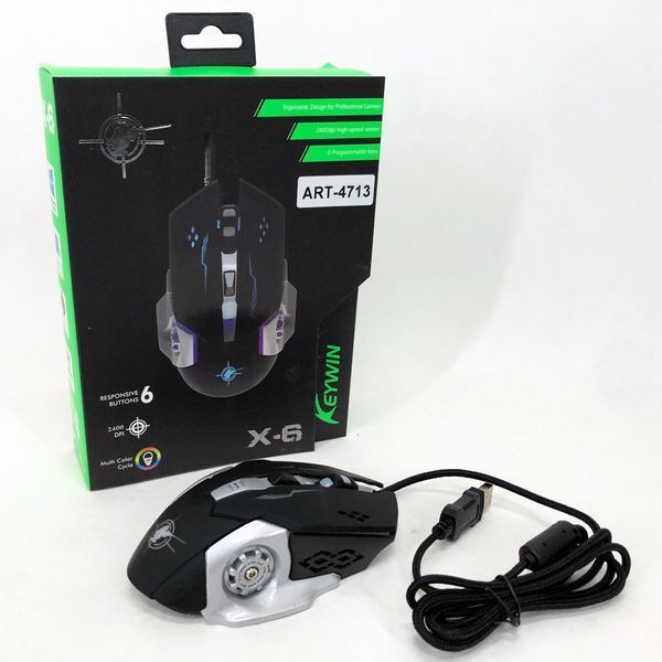 Ігрова мишка з підсвічуванням Gaming Mouse X6 / мишка для ноутбука / Дротова комп'ютерна миша ws57271 фото