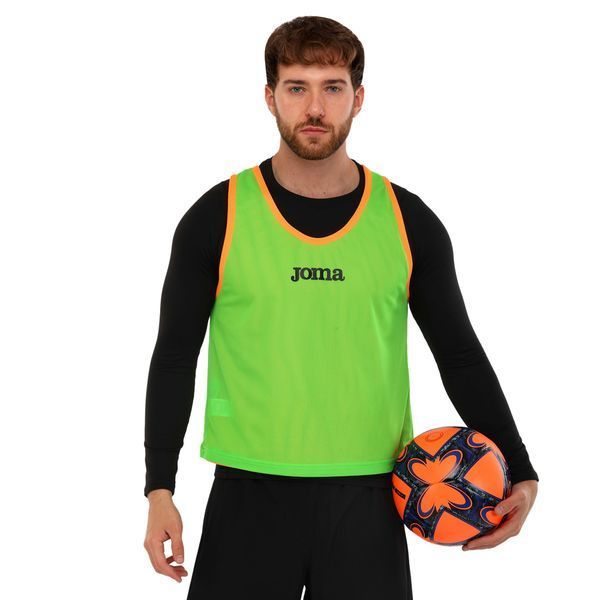 Манишка спортивная игровая двусторонняя цельная Joma 101689-050 cалатовый-оранжевый XL 101689-050 фото